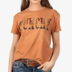 Hooey Women's Short Sleeve Straight Punchy Logo Graphic T-Shirt Sienna